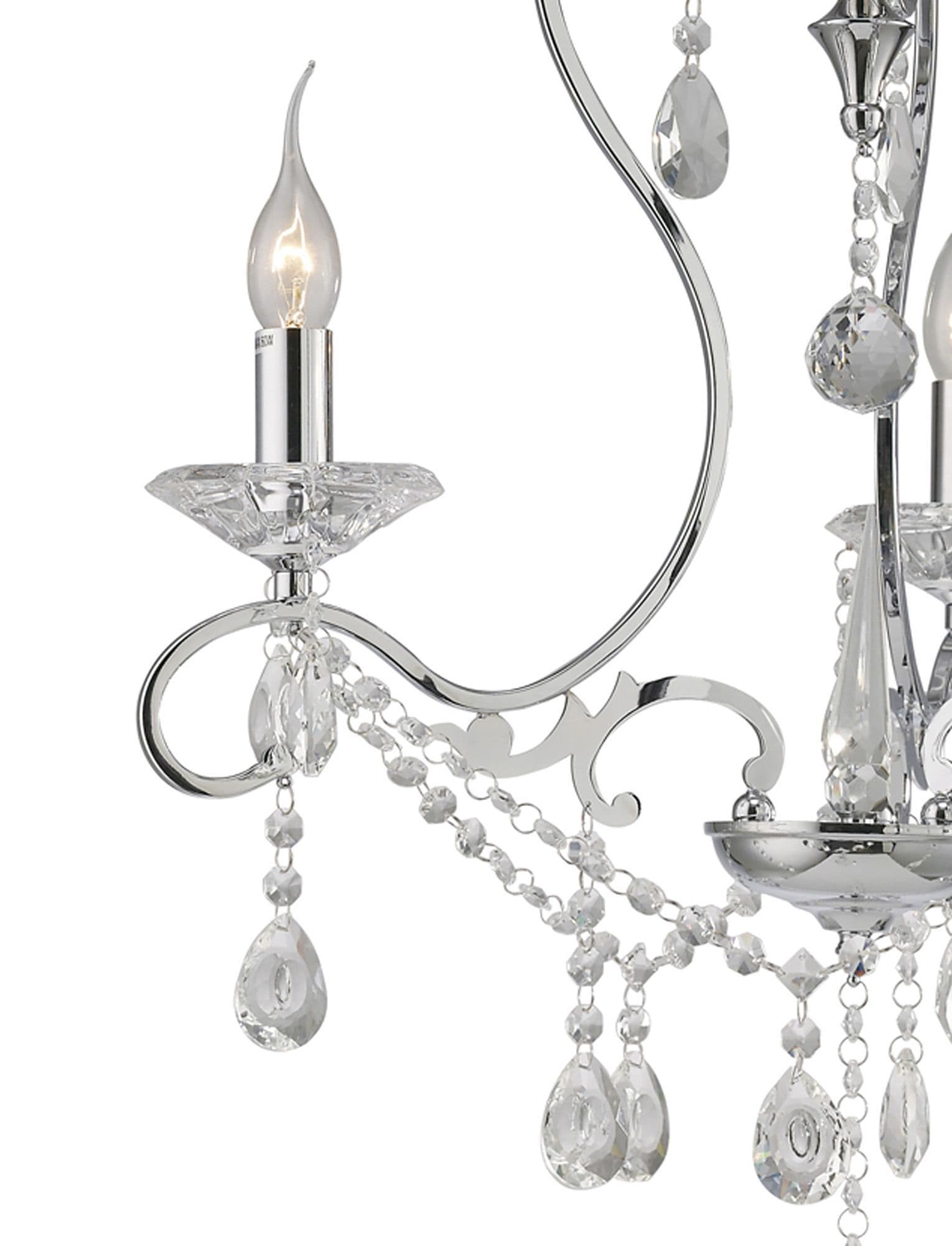 Jude Pendant 3 Light E14 Polished Chrome/Crystal