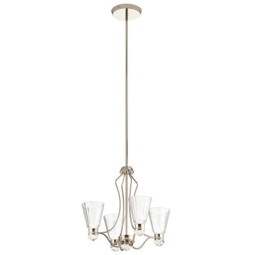 Kayva LED 9 Light 4 Arm Chandelier QN-KAYVA9-PN