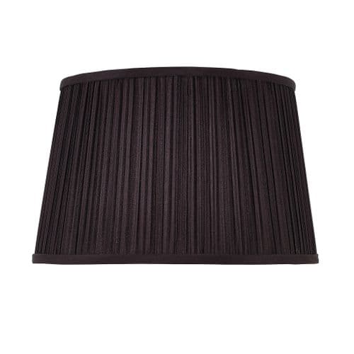 Kemp 12 inch pleated, tapered shade in a black organza effect fabric.