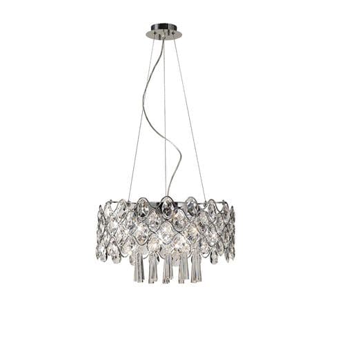 Kenzie 49cm Pendant 10 Light G9 Polished Chrome/Crystal