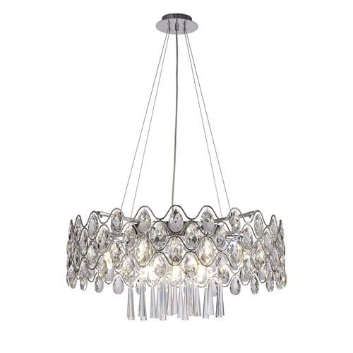 Kenzie 66cm Pendant 16 Light G9 Polished Chrome/Crystal