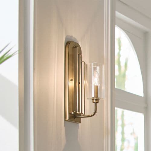 Kimrose 1 Light Wall Light - Brushed Natural Brass QN-KIMROSE1-BNB
