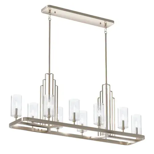 Kimrose 10 Light Linear Chandelier - Polished Nickel QN-KIMROSE10-PN
