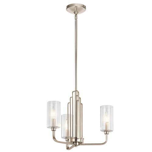 Kimrose 3 Light Chandelier - Polished Nickel QN-KIMROSE3-PN