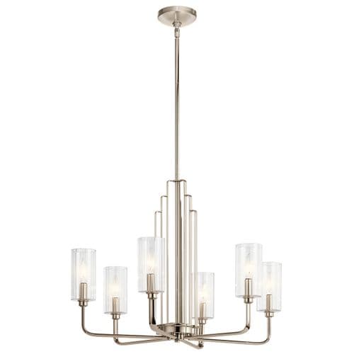 Kimrose 6 Light Chandelier - Polished Nickel QN-KIMROSE6-PN