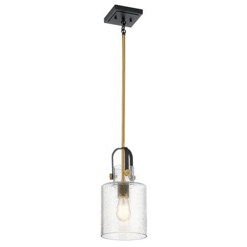 Kitner 1 Light Pendant - Natural Brass QN-KITNER-P-NBR