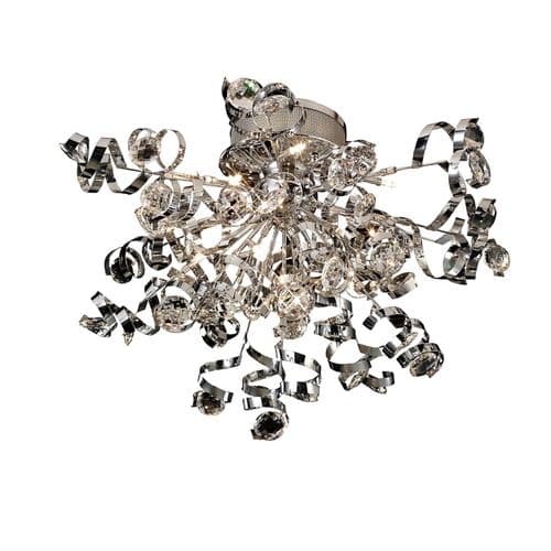 Kurlz 80cm Ceiling 15 Light G4 Polished Chrome/Crystal
