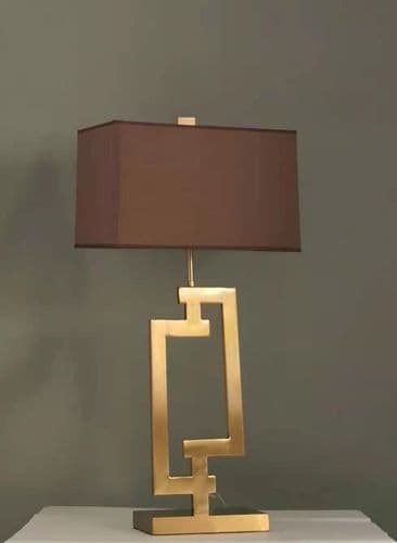 Large Abstract Brass Table Lamp