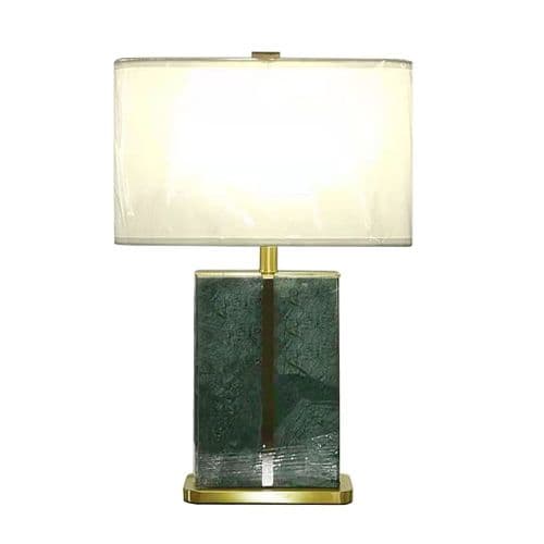 Large Black Marble and Brass with Cream Table Lamp