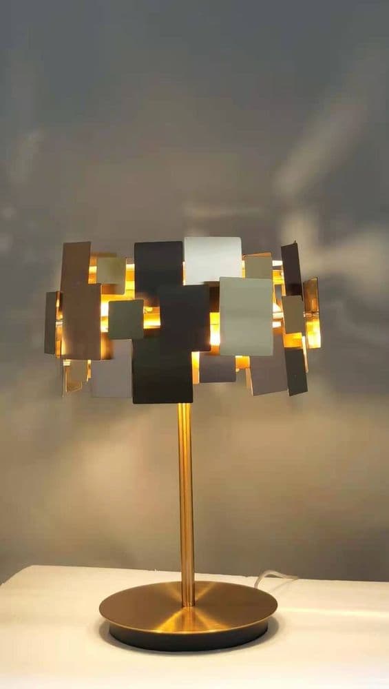 Large Brass Modern Abstract Table Lamp