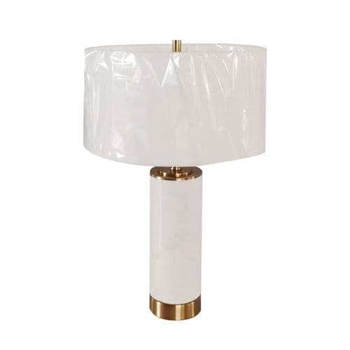 Large Marble and Brass Base Table Lamp