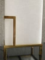 Large White Alablaster and Brass Table Lamp