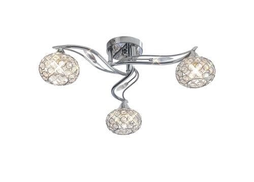 Leimo 48cm Ceiling 3 Light G9 Polished Chrome/Crystal
