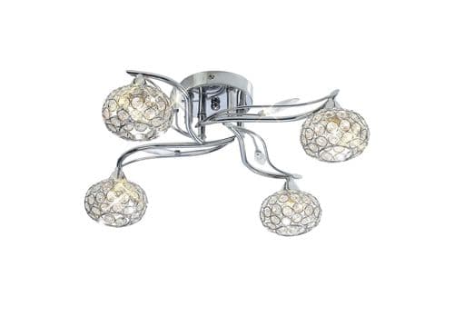 Leimo 52cm Ceiling 4 Light G9 Polished Chrome/Crystal