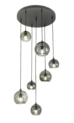 Leo 7 Black Hanging Ceiling Light LL8814