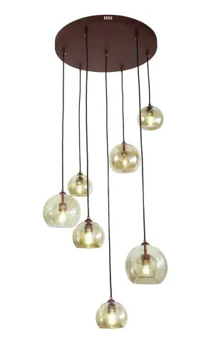 Leo 7 Brown Hanging Ceiling Light LL8811