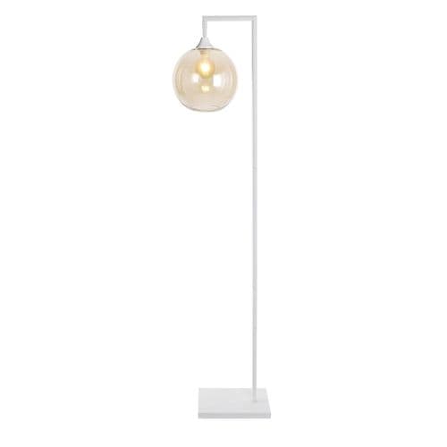 Floor Lamp 1 Light in Matt White 13 Hand Blown Glass