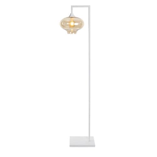 Floor Lamp 1 Light in Matt White 14 Hand Blown Glass