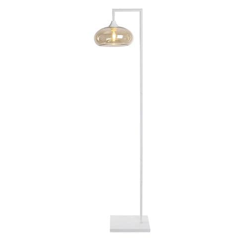 Floor Lamp 1 Light in Matt White 15 Hand Blown Glass