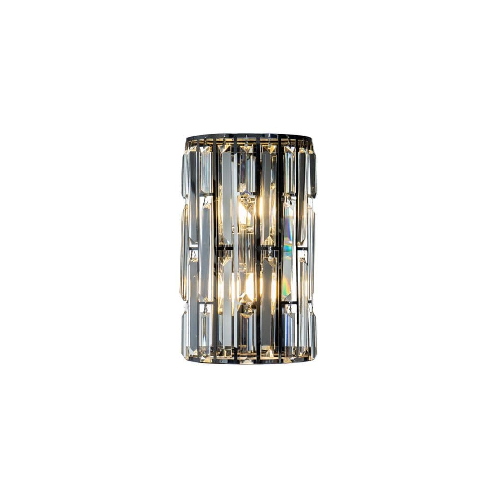 Lifestyle Large polished chrome and K9 faceted crystal wall light