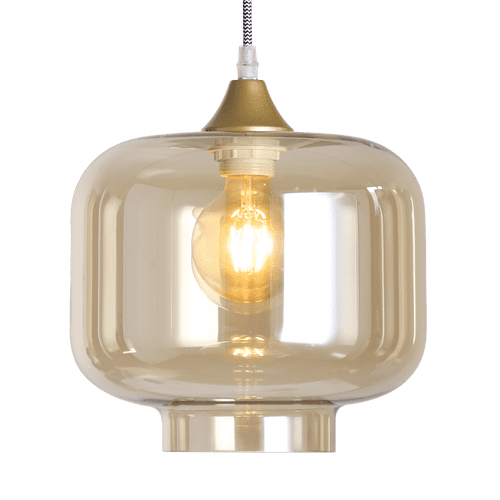 Hand Blown Glass Shade 12 Amber/Clear/Silver/Smoked Options