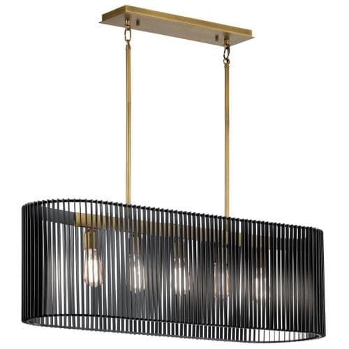 Linara 5 Light Linear Chandelier/QN-LINARA-ISLE-BK