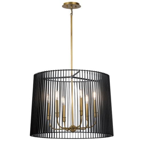 Linara 6 Light Chandelier/Pendant/QN-LINARA-6P-BK