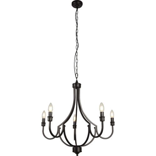 Lodge 5Lt Pendant Black Metal TFB82915-5BK