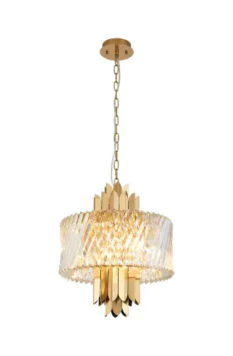 Lola 43cm Pendant, 6 x E14, Brass/Clear IL32939BR