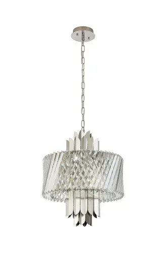 Lola 43cm Pendant, 6 x E14, Satin Nickel/Clear IL32939SN