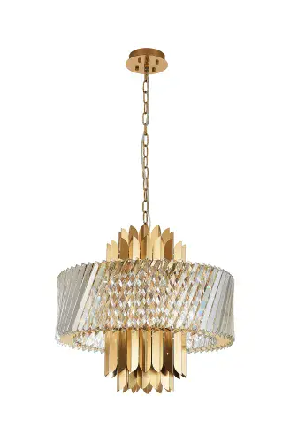 Lola 55cm Pendant, 9 x E14, Brass/Clear IL32940BR