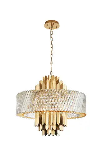 Lola 70cm Pendant, 13 x E14, Brass/Clear IL32941BR