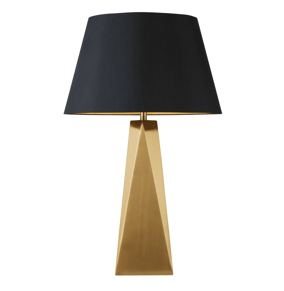 Maldon 1Lt Table Lamp Gold Black Shade With Gold Interior