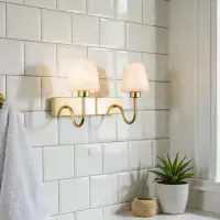 Marina IP44 Double Satin Brass Wall Light MAR02SBWL