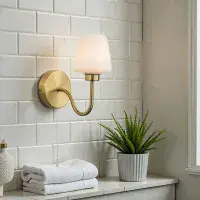 Marina IP44 Single Satin Brass Wall Light MAR01SBWL
