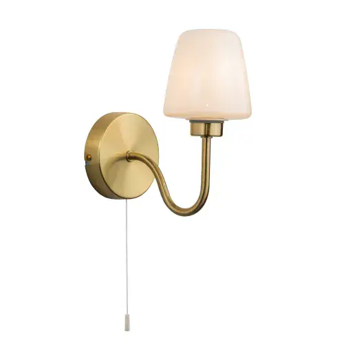 Marina IP44 Single Satin Brass Wall Light MAR01SBWL