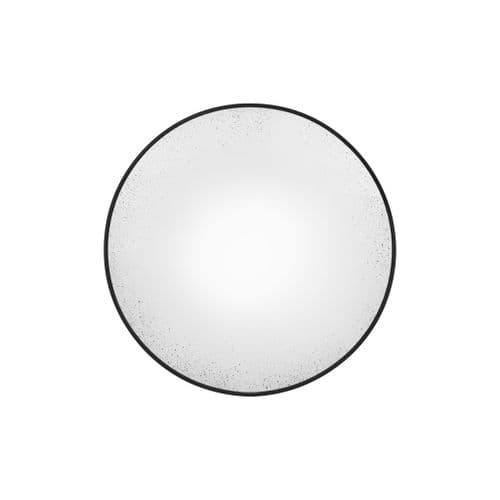 Matt black delicate frame round convex mirror FOE119157