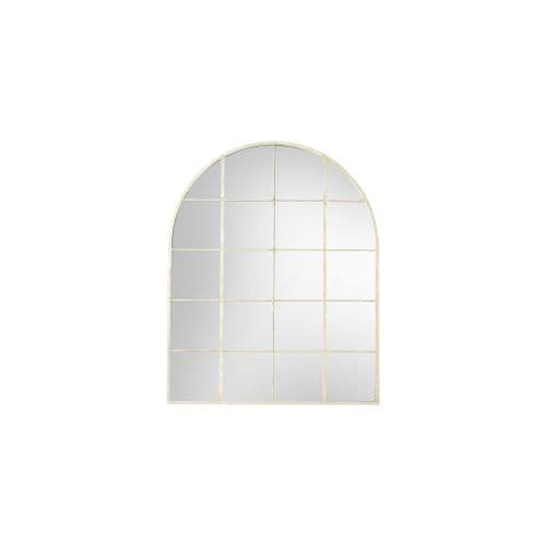 Matt white arch window mirror FOE109624