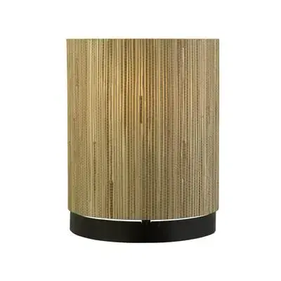 Meadow 1 Light Wall Light, Natural Grass Shade and Black Metal TFB49714BK