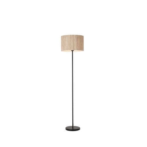 Meadow 1Lt Floor Lamp, Natural Grass Shade and Black Metal