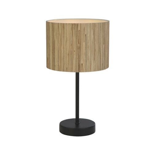 Meadow 1Lt Table Lamp, Natural Grass Shade and Black Metal