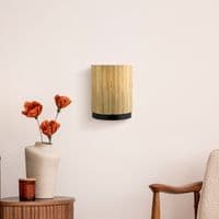 Meadow 1Lt Wall Light, Natural Grass Shade and Black Metal