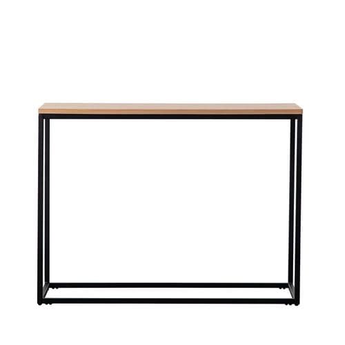 Natural oak veneer and matt black console table FOE109470