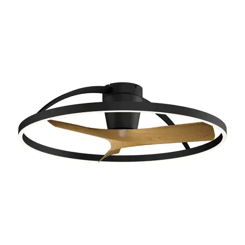 Nepal II LED Dimmable Light DC Reversible Fan Black/Wood Finish c/w Remote Control