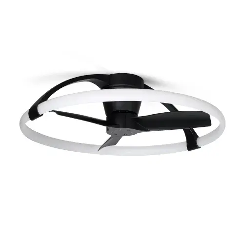 Nepal LED Dimmable Light DC Reversible Fan Black Finish c/w Remote Control