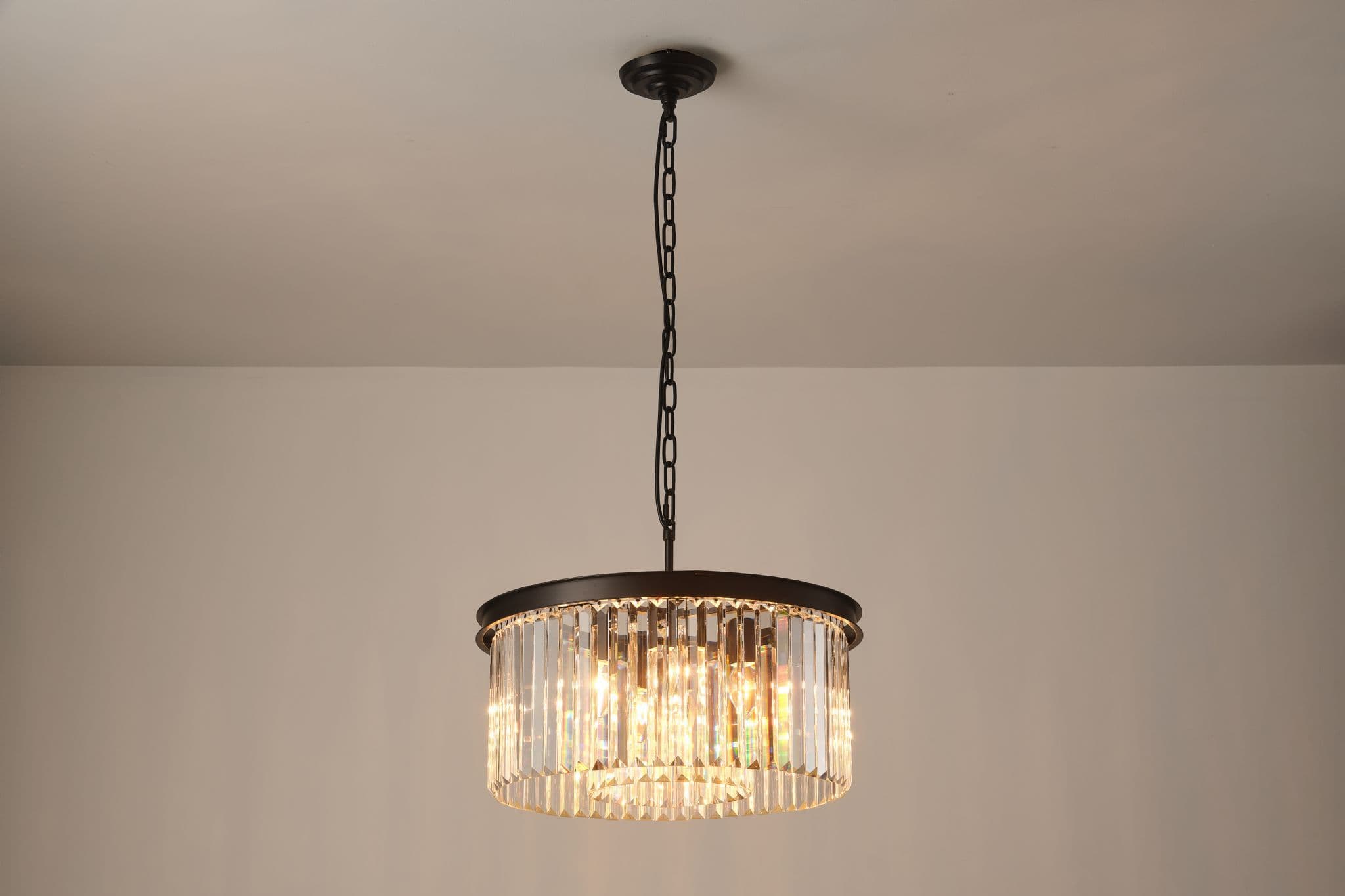 New York 8 Light Hanging Black And Clear Ceiling Fitting CSB3012