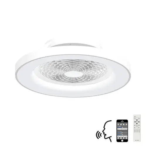 Noja LED Dimmable Ceiling Light Reversible Fan,Remote, APP & Alexa/Google White