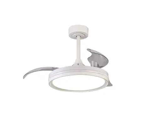 North LED Dimmable White/RGB Ceiling Light Reversible Fan, Remote Control White