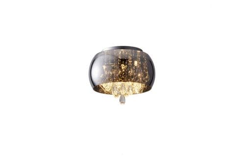 Oero 6 Light Flush Smoked Shade & Clear Crystal