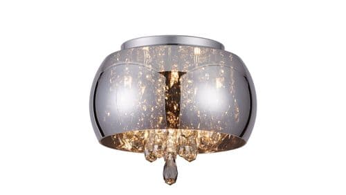 Oero 6 Light Flush Smoked Shade & Smoked Crystal